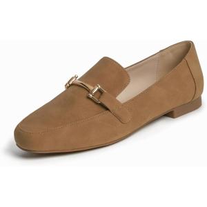 image:imageFeversole Womens Fashion Trim Deco Loafer SlippersBar Trim Camel Nubuck Vegan Leather