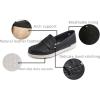 image:imageFEVERSOLE Comfort Womens Leather Daily Loafer Driving Flats Flexible Walking Boat ShoesBlack Vegan Grain Leather