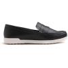 image:imageFEVERSOLE Comfort Womens Leather Daily Loafer Driving Flats Flexible Walking Boat ShoesBlack Vegan Grain Leather