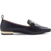 image:imageFEVERSOLE Womens Loafer Flat Pointed Deco Low Heel Fashion Slip On Dress Driving Office ShoesBlack Vegan Leather Metal Trim