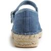 image:imageFEVERSOLE Close Toe Espadrilles Womens Comfort Breathable Ankle Strap Low Heel WedgeDenim Canvas Jute Mary Jane