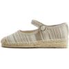 image:imageFEVERSOLE Close Toe Espadrilles Womens Comfort Breathable Ankle Strap Low Heel WedgeNatural Stripe Jute Mary Jane