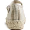 image:imageFEVERSOLE Close Toe Espadrilles Womens Comfort Breathable Ankle Strap Low Heel WedgeNatural Stripe Jute Mary Jane