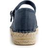 image:imageFEVERSOLE Close Toe Espadrilles Womens Comfort Breathable Ankle Strap Low Heel WedgeNavy Canvas Jute Mary Jane