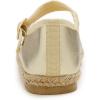 image:imageFEVERSOLE Womens Comfort Espadrilles Mary Jane Close Toe Jute Trim Slip On Flats ShoesGold Vegan Leather Jute Mary