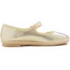 image:imageFEVERSOLE Womens Comfort Espadrilles Mary Jane Close Toe Jute Trim Slip On Flats ShoesGold Vegan Leather Jute Mary