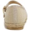 image:imageFEVERSOLE Womens Comfort Espadrilles Mary Jane Close Toe Jute Trim Slip On Flats ShoesNatural Linen Jute Mary