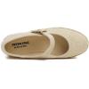 image:imageFEVERSOLE Womens Comfort Espadrilles Mary Jane Close Toe Jute Trim Slip On Flats ShoesNatural Linen Jute Mary