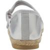 image:imageFEVERSOLE Womens Comfort Espadrilles Mary Jane Close Toe Jute Trim Slip On Flats ShoesSilver Vegan Leather Jute Mary