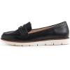 image:imageFEVERSOLE Womens Comfort Penny Loafer Geniune Leather Insole Flexible Walking Driving ShoesBlack Vegan Plain Leather