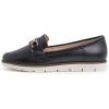 image:imageFEVERSOLE Womens Comfort Penny Loafer Geniune Leather Insole Flexible Walking Driving ShoesBlack Vegan Plain Leather Golden Buckle