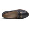 image:imageFEVERSOLE Womens Comfort Penny Loafer Geniune Leather Insole Flexible Walking Driving ShoesBlack Vegan Plain Leather Golden Buckle