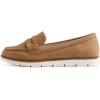image:imageFEVERSOLE Womens Comfort Penny Loafer Geniune Leather Insole Flexible Walking Driving ShoesCamel Vegan Nubuck Leather