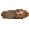 image:imageFEVERSOLE Womens Comfort Penny Loafer Geniune Leather Insole Flexible Walking Driving ShoesCamel Vegan Plain Leather