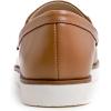 image:imageFEVERSOLE Womens Comfort Penny Loafer Geniune Leather Insole Flexible Walking Driving ShoesCamel Vegan Plain Leather Golden Buckle