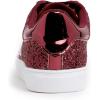 image:imageFEVERSOLE Womens Fashion Lace Up Dress Sneakers Sparkly Party Shiny ShoesBurgundy Glitter Star Laceup 1405