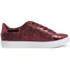 image:imageFEVERSOLE Womens Fashion Lace Up Dress Sneakers Sparkly Party Shiny ShoesBurgundy Glitter Star Laceup 1405
