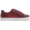 image:imageFEVERSOLE Womens Fashion Lace Up Dress Sneakers Sparkly Party Shiny ShoesBurgundy Red Glitter Laceup 1405
