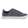 image:imageFEVERSOLE Womens Fashion Lace Up Dress Sneakers Sparkly Party Shiny ShoesNight Blue Glitter Star Laceup 1405