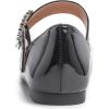 image:imageFEVERSOLE Womens Pointed Mary Jane Shoes Fashion Strap Buckle Slip On FlatsMaryjane Black Patent Rhinestone Buckle