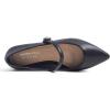 image:imageFEVERSOLE Womens Pointed Mary Jane Shoes Fashion Strap Buckle Slip On FlatsMaryjane Black Vegan Leather Flower Buckle