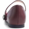 image:imageFEVERSOLE Womens Pointed Mary Jane Shoes Fashion Strap Buckle Slip On FlatsMaryjane Burgundy Vegan Leather Flower Buckle
