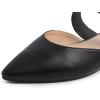 image:imageFEVERSOLE Womens Pointed Toe Fashion Mules Low Heel Flats Casual Summer SlideBlack Vegan Leather Raffia Strap