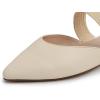 image:imageFEVERSOLE Womens Pointed Toe Fashion Mules Low Heel Flats Casual Summer SlideIvory Vegan Leather Raffia Strap