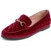 image:imageFEVERSOLE Womens Fashion Comfortable Penny Loafer Buckle Dressy ShoesBurgundy Red Velvet Quilted