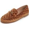 image:imageFEVERSOLE Womens Fashion Comfortable Penny Loafer Buckle Dressy ShoesCamel Velvet Quilted