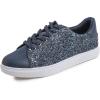 image:imageFEVERSOLE Womens Fashion Lace Up Dress Sneakers Sparkly Party Shiny ShoesNight Blue Glitter Laceup 1405