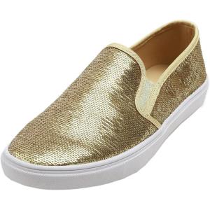 image:imageFEVERSOLE Womens Fashion Sparkle Sequin Embellished Sneaker Party Holiday Casual ShoesGold Sequin