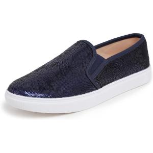 image:imageFEVERSOLE Womens Fashion Sparkle Sequin Embellished Sneaker Party Holiday Casual ShoesRoyal Blue Sequin Slip on