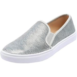 image:imageFEVERSOLE Womens Fashion Sparkle Sequin Embellished Sneaker Party Holiday Casual ShoesSilver Sequin Slip on