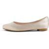 image:imageFEVERSOLE Womens Fashion Pointed Toe Classic Dressy Silky Shiny Comfort Cushioned FlatsBeige Satin