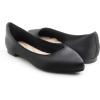 image:imageFEVERSOLE Womens Fashion Pointed Toe Classic Dressy Silky Shiny Comfort Cushioned FlatsBlack Satin