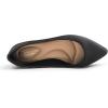 image:imageFEVERSOLE Womens Fashion Pointed Toe Classic Dressy Silky Shiny Comfort Cushioned FlatsBlack Satin