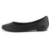 image:imageFEVERSOLE Womens Fashion Pointed Toe Classic Dressy Silky Shiny Comfort Cushioned FlatsBlack Satin