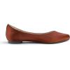 image:imageFEVERSOLE Womens Fashion Pointed Toe Classic Dressy Silky Shiny Comfort Cushioned FlatsBrown Satin