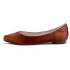 image:imageFEVERSOLE Womens Fashion Pointed Toe Classic Dressy Silky Shiny Comfort Cushioned FlatsBrown Satin