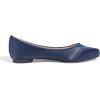 image:imageFEVERSOLE Womens Fashion Pointed Toe Classic Dressy Silky Shiny Comfort Cushioned FlatsDark Blue Satin