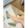image:imageFEVERSOLE Womens Macaroon Colorful Memory Foam Cushion Insock Patent Ballet FlatGlitter Jade Green