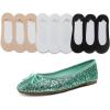 image:imageFEVERSOLE Womens Shiny Ballet Flat Glitter Jade Green Size 85 M US Bound with No Show Socks Women Low Cut Silky Thin Socks 3 Colors 9 Pairs
