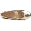 image:imageFEVERSOLE Womens Cushion Padded Comfort Square Toe Soft Mary Jane Dressy Elastic Strap Easy Slip on Work Office FlatsSq Gold Vegan Elastic Mary Jane