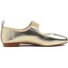 image:imageFEVERSOLE Womens Cushion Padded Comfort Square Toe Soft Mary Jane Dressy Elastic Strap Easy Slip on Work Office FlatsSq Gold Vegan Elastic Mary Jane