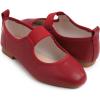 image:imageFEVERSOLE Womens Cushion Padded Comfort Square Toe Soft Mary Jane Dressy Elastic Strap Easy Slip on Work Office FlatsSq Retro Red Vegan Elastic Mary Jane