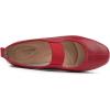 image:imageFEVERSOLE Womens Cushion Padded Comfort Square Toe Soft Mary Jane Dressy Elastic Strap Easy Slip on Work Office FlatsSq Retro Red Vegan Elastic Mary Jane