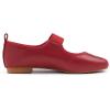 image:imageFEVERSOLE Womens Cushion Padded Comfort Square Toe Soft Mary Jane Dressy Elastic Strap Easy Slip on Work Office FlatsSq Retro Red Vegan Elastic Mary Jane