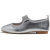 image:imageFEVERSOLE Womens Cushion Padded Comfort Square Toe Soft Mary Jane Dressy Elastic Strap Easy Slip on Work Office FlatsSq Silver Vegan Elastic Mary Jane