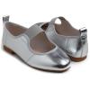 image:imageFEVERSOLE Womens Cushion Padded Comfort Square Toe Soft Mary Jane Dressy Elastic Strap Easy Slip on Work Office FlatsSq Silver Vegan Elastic Mary Jane